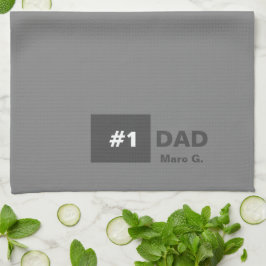 Grått White Number 1 Pappa Kökshandduk