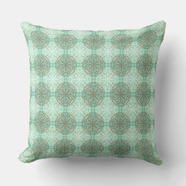 Grått, White och Mint Grönt Mandella Polka dots Kudde