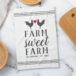 Grått & White Personlig Farm Sweet Farm Kökshandduk
