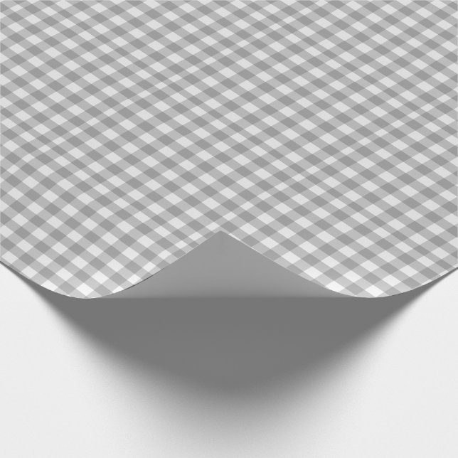 Grått White Play Gingham Land Farmhouse Simple Presentpapper (Hörn)
