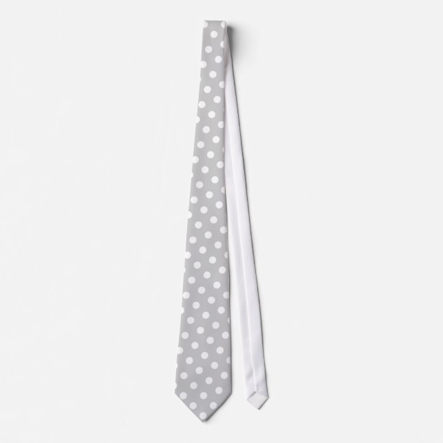 Grått & White Polka Dot Manar Tie Slips (Framsida)