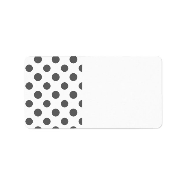 Grått White Polka dots Mönster Adressetikett (Framsidan)