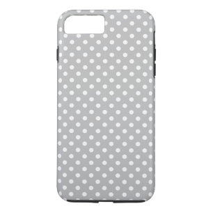Grått White Polka dots Mönster
