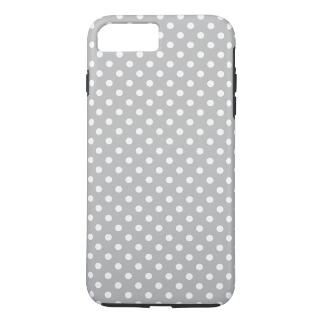 Grått White Polka dots Mönster Case-Mate iPhone Skal (Baksida)