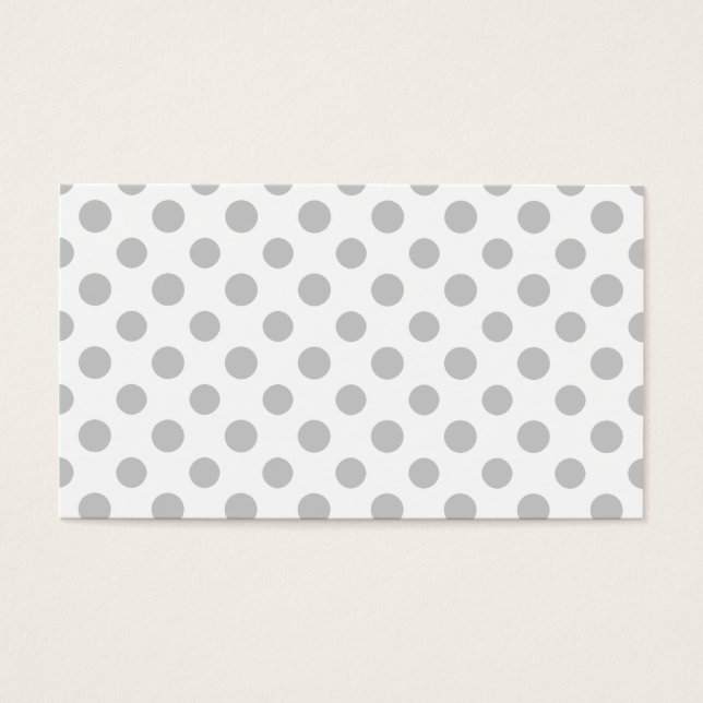 Grått White Polka dots Mönster Visitkort (Framsidan)