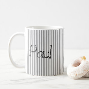 Grått & White Rand Mugg