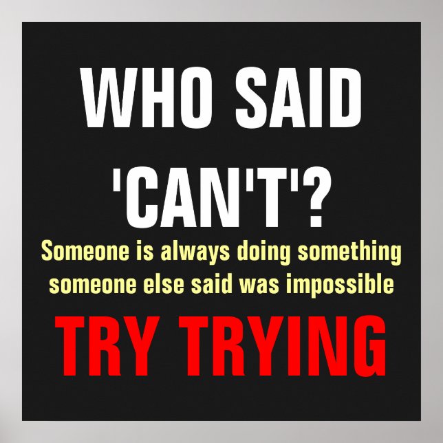 Grått White Red som sa att det inte gick att skriv Poster (Framsidan)