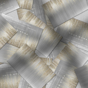 Grått White Silver Metallic Guld Matrix Cyber Rain Visitkort