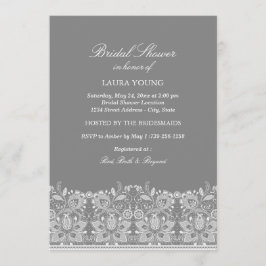 Grått & White Snöre | Inbjudningskort för möhippan