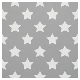 Grått White Stars Mönster Decorative Textile Tyg