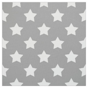 Grått White Stars Mönster Decorative Textile Tyg
