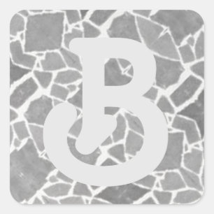 Grått White Stone Tiles Mosaic Anpassningsbar Mono Fyrkantigt Klistermärke