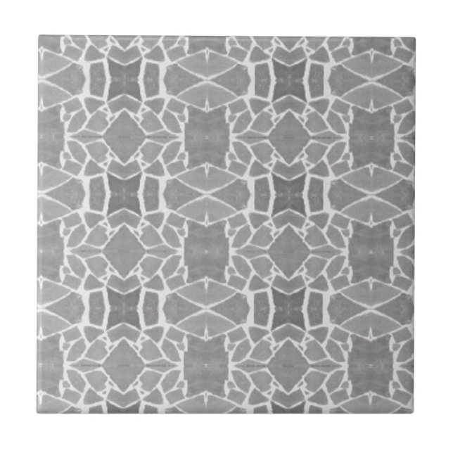 Grått White Stone Tiles Mosaic Mönster Kakelplatta (Framsidan)