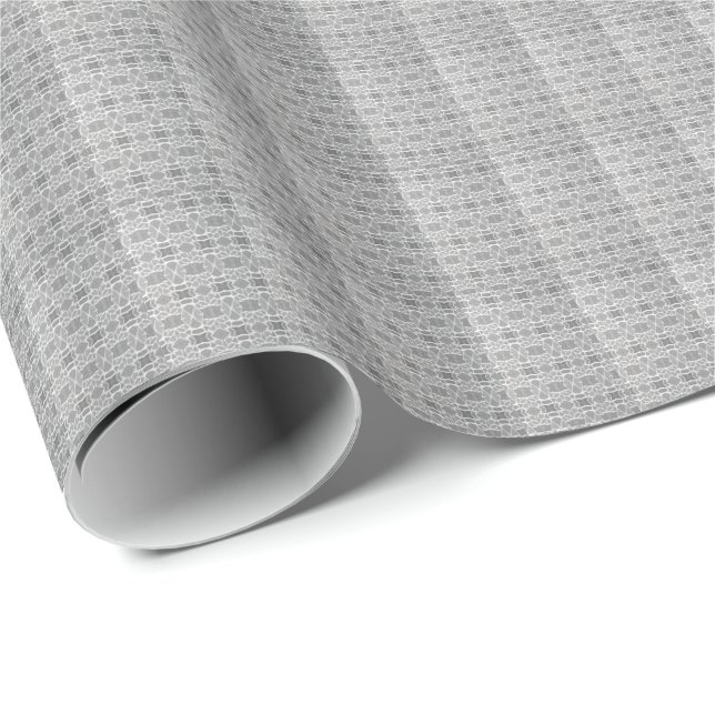 Grått White Stone Tiles Mosaic Mönster Presentpapper (Rullad Hörn)