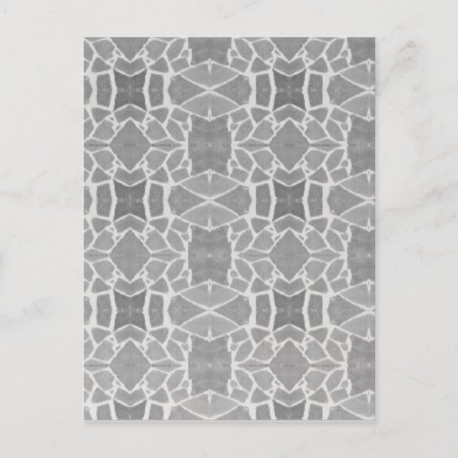 Grått White Stone Tiles Mosaic Mönster Vykort (Framsida)