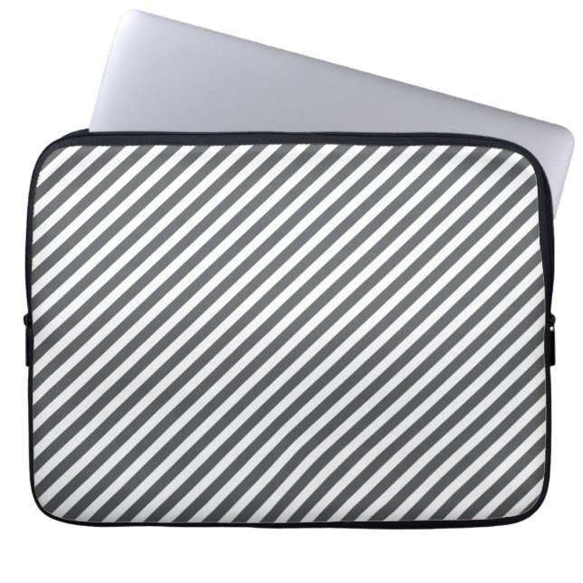 Grått & White Stripe Laptop sleeve (Framsidan)
