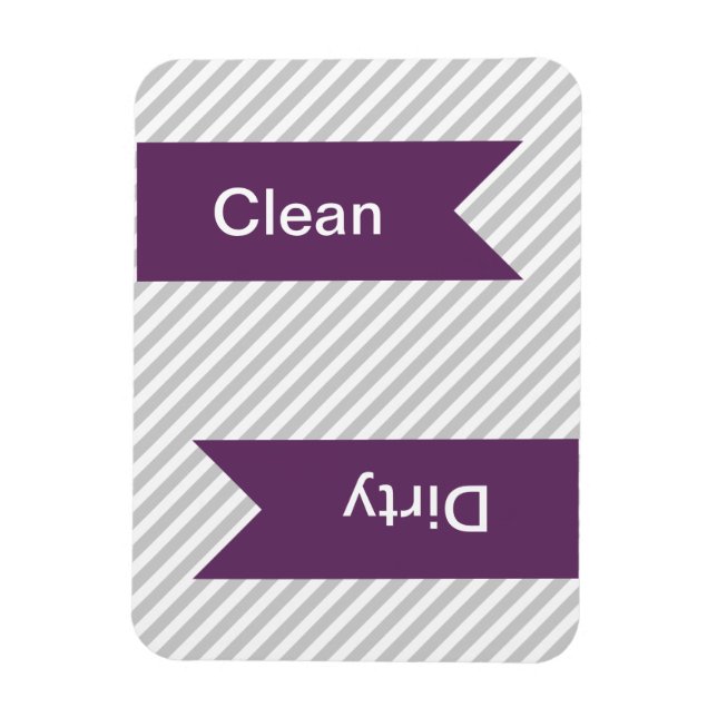 Grått & White Stripe Mönster Dishwasher Magnets Magnet (Vertikal)