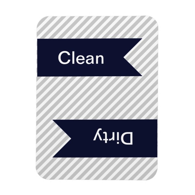 Grått & White Stripe Mönster Dishwasher Magnets Magnet (Vertikal)