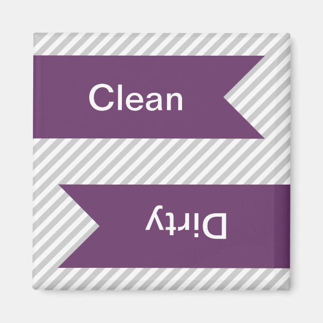 Grått & White Stripe Mönster Dishwasher Magnets Magnet (Framsidan)