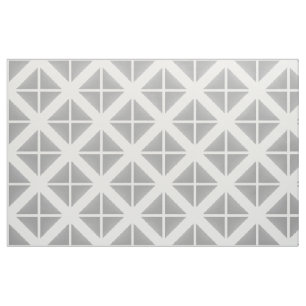 Grått White Trendig Triangles Mönster Fabric Tyg