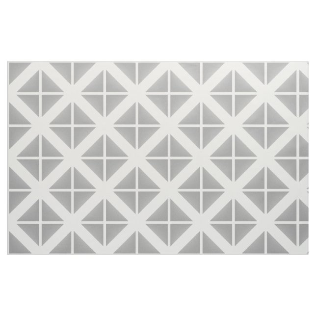 Grått White Trendig Triangles Mönster Fabric Tyg (Fat Quarter)