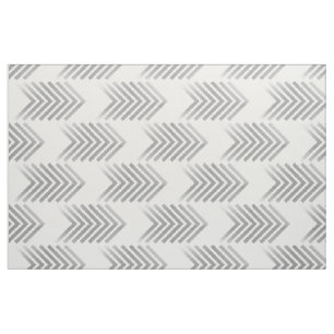 Grått White Tribal Arrow Mönster Fabric Tyg