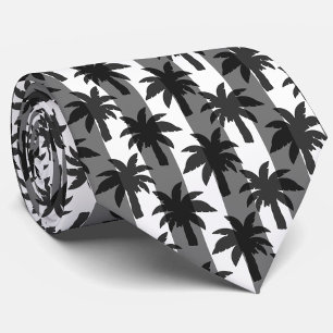 Grått White Tropical Handflatan Träd Rand Design Slips