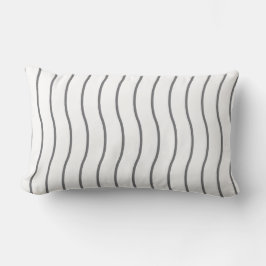 Grått White Wave Mönster Lumbar Pillow Lumbarkudde