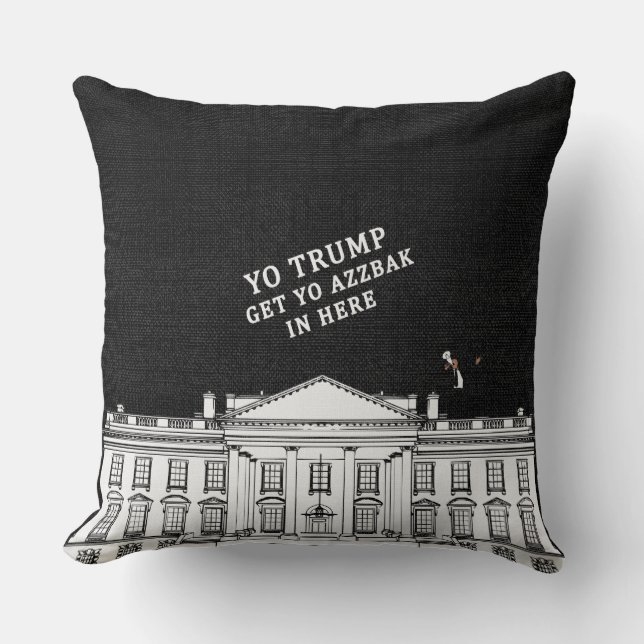 Grått White Yo Trump Kom back Whitehouse Kudde (Framsida)