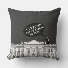 Grått White Yo Trump Kom back Whitehouse Kudde