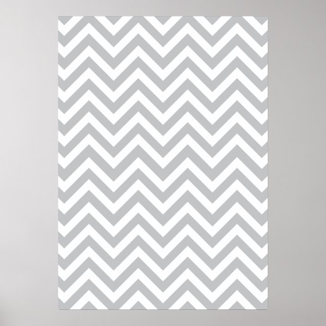 Grått & White Zig Zags Poster (Framsidan)