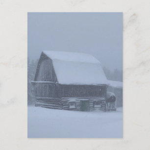 Grått Winter day Finn Barn Michigan Upper Peninsul Helg Vykort