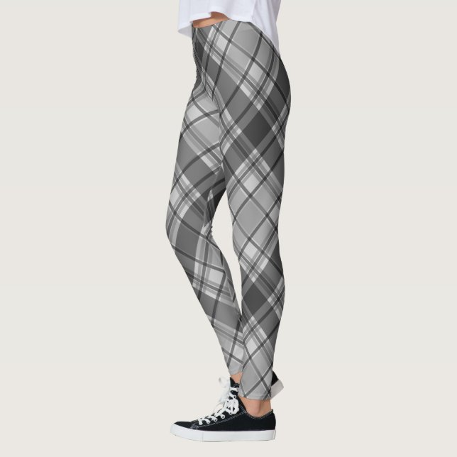 Grått Winter plaid Leggings (Vänster)