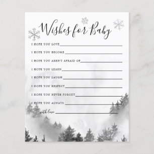 Grått Winter Wonderland Önskemål för Baby Card