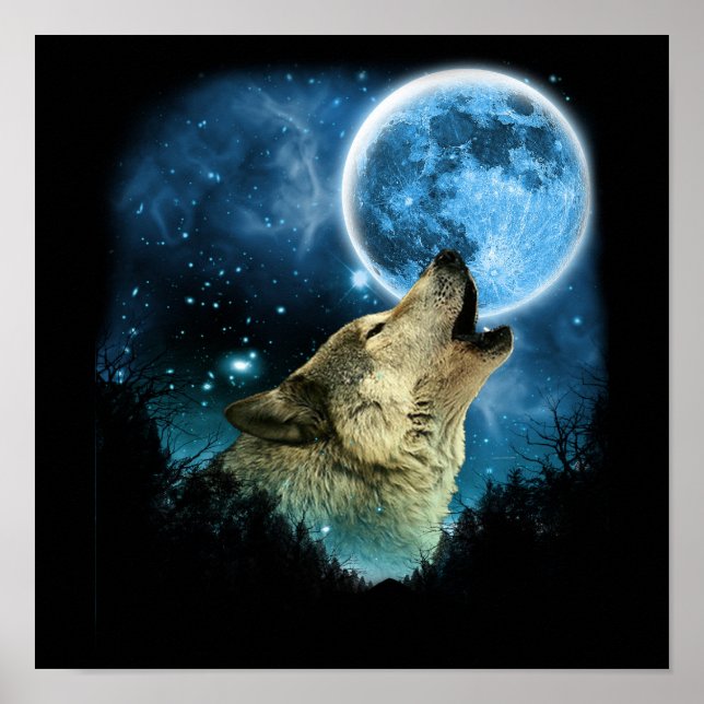 Grått Wolfs Skylight 2 Poster (Framsidan)