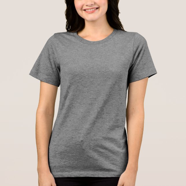 Grått Women's Tri-Blend Avslappnad Scoop Tee (Framsida)