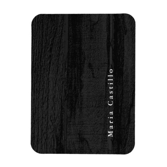 Grått Wood Background minimalist Modern Namn Magnet (Vertikal)