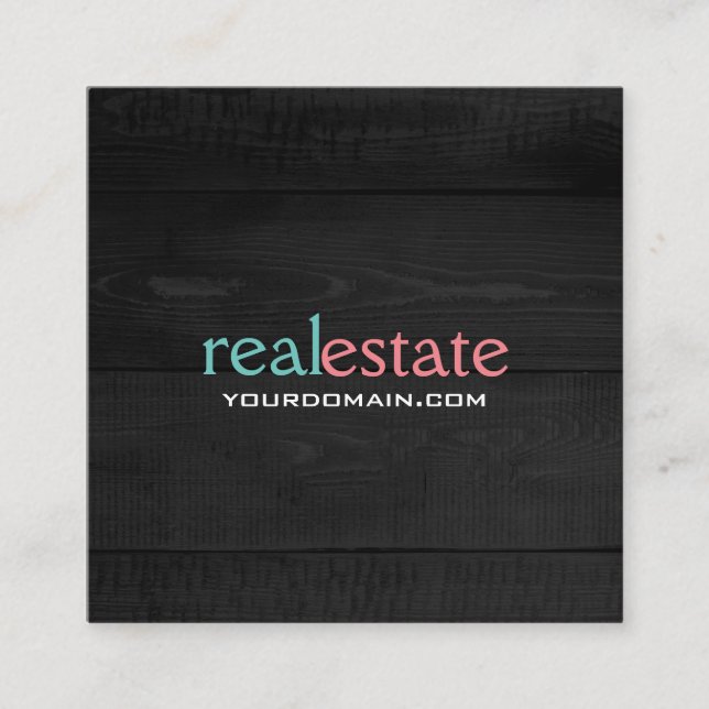 Grått Wood Modern Minimalist Plain Elegant Fyrkantigt Visitkort (Framsida)