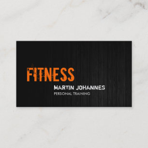 Grått Wood Orange Personal Trainer Affärskort Visitkort