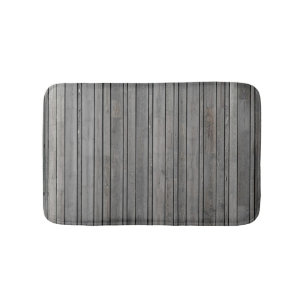 Grått Wood Panel Fence Bath Mat Badrumsmatta