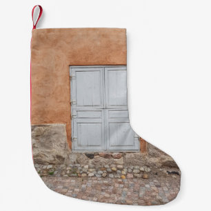 GRÅTT WOODEN DOOR LITEN JULSTRUMPA