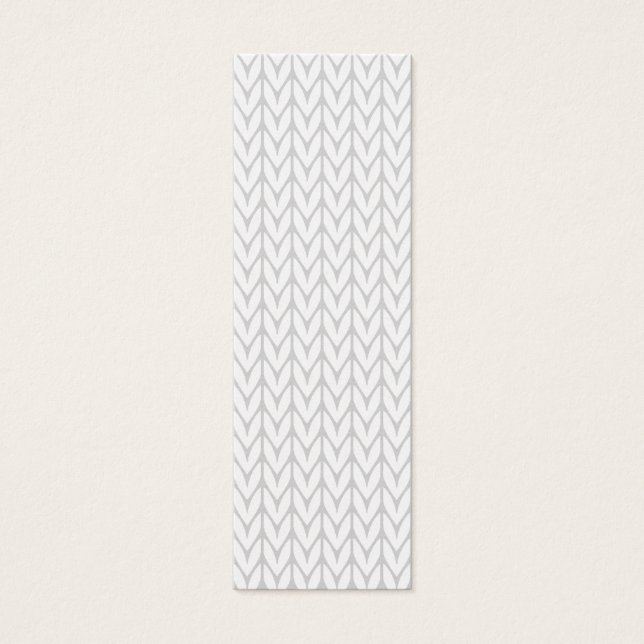 Grått Yarn Chevrons Sticka Mönster Stil Litet Visitkort (Framsidan)