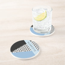 Grått Zigzag, Grått Chevron, Blue, Ditt namn