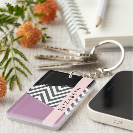 Grått Zigzag, Grått Chevron, Lila, ditt namn