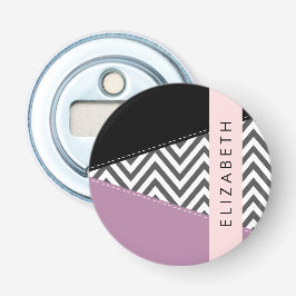 Grått Zigzag, Grått Chevron, Lila, ditt namn Flasköppnare