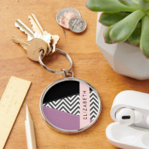 Grått Zigzag, Grått Chevron, Lila, ditt namn