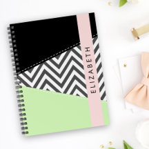 Grått Zigzag, Grått Chevron, Mint, ditt namn