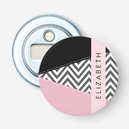 Grått Zigzag, Grått Chevron, Rosa, ditt namn Flasköppnare