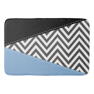 Grått Zigzag, Grått Chevron, Zigzag Mönster, Blue Badrumsmatta