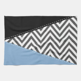 Grått Zigzag, Grått Chevron, Zigzag Mönster, Blue Kökshandduk
